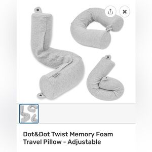 Gray Twist Memory Foam Travel Pillow